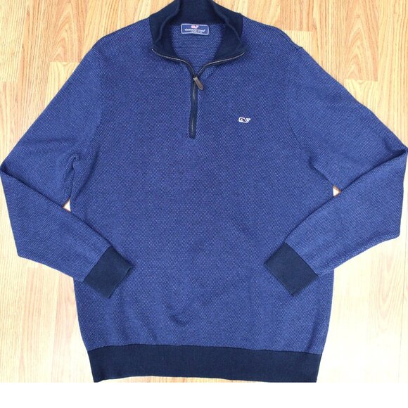VINEYARD VINES WOOL/POLY SWEATER DARK BLUE Sz MEDIUM, M - Picture 1 of 4